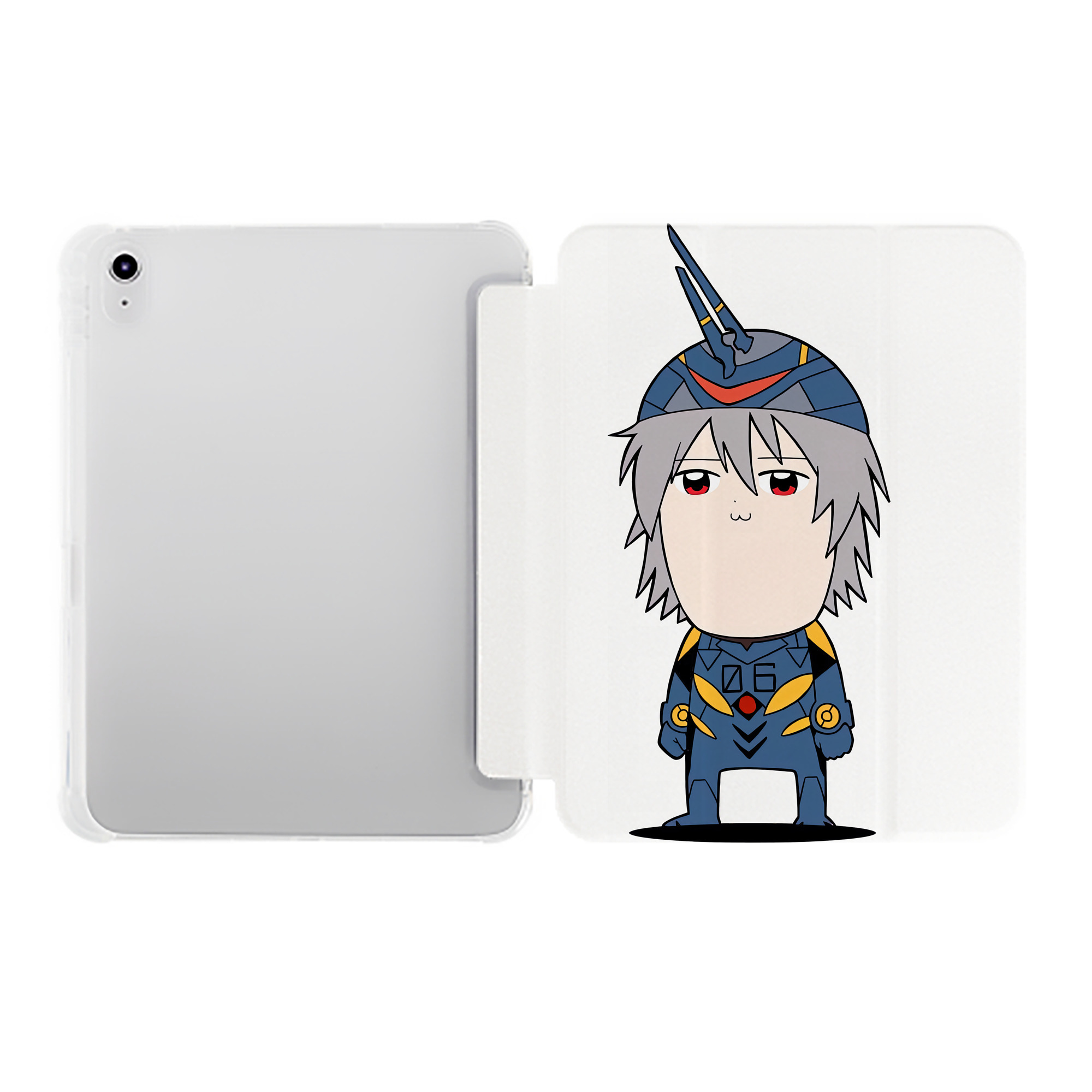 （画像用） EVA 新世紀エヴァンゲリオン IPad ケース ペン収納付き 三つ折りスタンド PUレザー×シリコン 対応機種9.5/10.5/10.9インチ